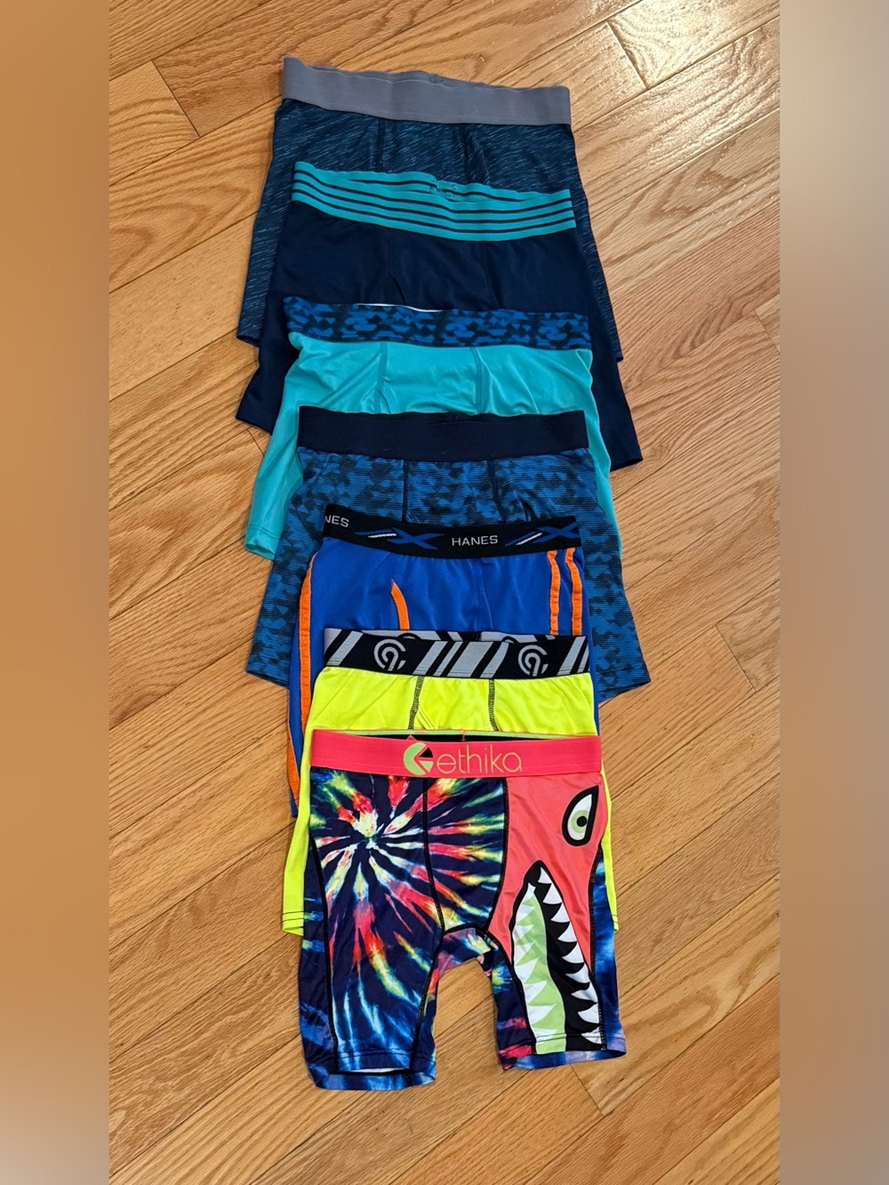 Ethika, C9, Hanes and Tek Gear boxer briefs YL large 12, 7 pair